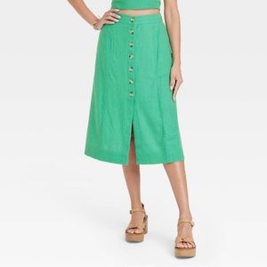 NWT Utility Midi A-Line Skirt Universal Thread Green XL